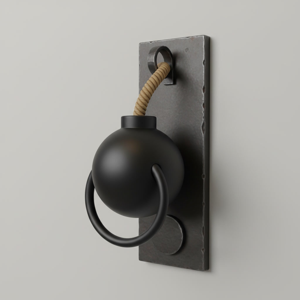Door knocker made from a grenade